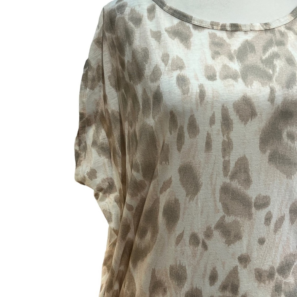 STELLA MCCARTNEY Taupe & cream Cheetah Print Tunic Top with Boat Neckline NWT M - Picture 10 of 13